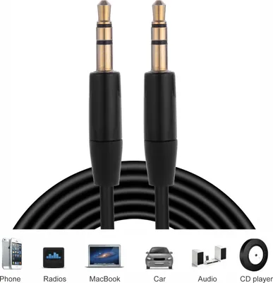 Produktbild von Aux Kabel, 3.5mm Klinkenkabel - 1.2m Audio Kabel für Kopfhörer, Beats, Apple iPhone iPod iPad, Echo dot, Smartphones, MP3 Player und mehr - Schwarz