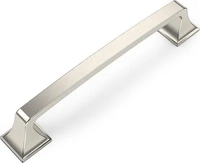 Obrázok produktu pre Unyqoos® Sada 10 kusov úchytiek – brúsená niklová povrchová úprava, rozmer otvorov 128 mm, úchytky vhodné pre zásuvky a kuchynské skrinky