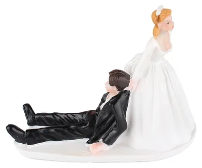Image de Décoration de gâteau pour mariés - Figurines de mariage - Décoration de gâteau - Idée cadeau - Résine polymère - Peint à la main - Environ 10 cm