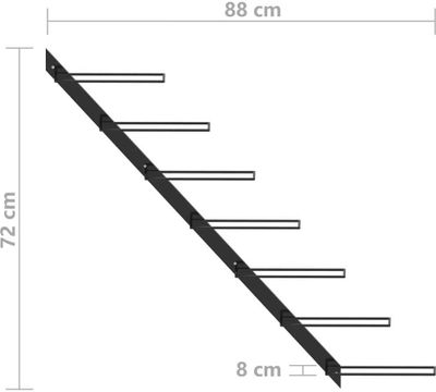 vidaXL Wand-Weinregal für 7 Flaschen Schwarz Metall