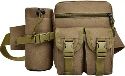 Image de Sac à dos tactique - Activités de plein air - Nylon jaune - 19 x 15 x 6 cm