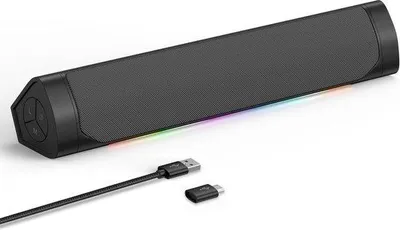 Produktbild von Kleine Soundbar für PC, schwarzer Lautsprecher