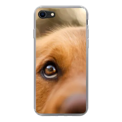Produktbild von MuchoWow® Handyhülle Schutzhülle Hülle für iPhone 8 Das Glitzern im Auge des Golden Retrievers Silikon Softcase Handy Hülle - Schutzhaube