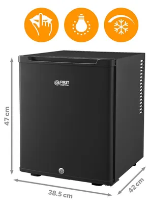 Produktbild von TZS First Austria - Mini Kühlschrank 30L komplett lautlos - wechselbarer Türanschlag & Innenbeleuchtung - Mattschwarz