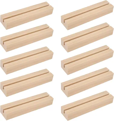 Imagen del producto de Soporte para tarjetas de madera, juego de 10 unidades, para menús y fotografías, ideal para la decoración de mesas