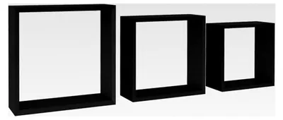 Produktbild von Wandwürfelregale, 3 Stück, schwarz, MDF, Wandregale für Schlafzimmer, Wohnzimmer und Küche