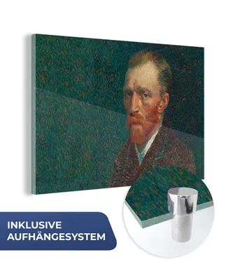Obrázek produktu pro MuchoWow® Obrazy na skle - Nástěnné obrazy - Fotografie na skle Umění - Van Gogh - Staří mistři - Autoportrét 90x60cm Nástěnná dekorace ze skla - akrylová malba