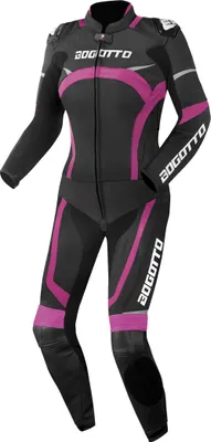 Immagine prodotto di Bogotto Misano 2 pezzi tuta da moto da donna in pelle, nero/fucsia, 40