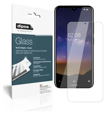 Produktbild von 2x Schutzfolie für Nokia 45324 - Anti-Shock 9H Folie dipos Glass Kunststoffglas