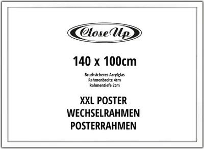 A white background with text and a logo describing a poster frame.