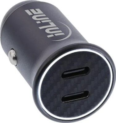Immagine prodotto di InLine USB KFZ Stromadapter Power Delivery - 2x USB-C - schwarz (31502Y)