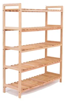 Productafbeelding van Solidchoice - Vijflaagse Houten Schoenenrek voor 15-16 Paar Schoenen
