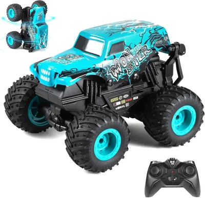 Produktbild von RC Auto für Kinder 2,4 GHz Offroad Ferngesteuertes Auto mit Musik & 3 Lichteffekten, 360° Stunt RC Truck, 2 Akkus, All Terrain Spielzeugauto für Junge