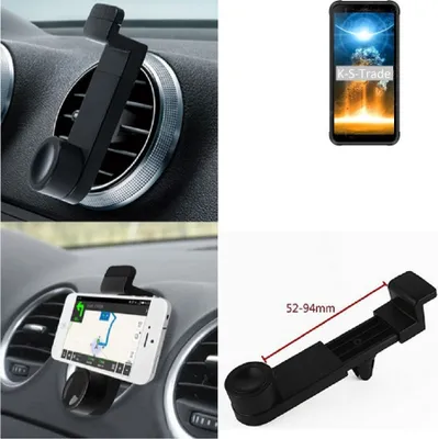 Produktbild von K-S-Trade Lüftungshalterung kompatibel mit Blackview BV6300 Pro KFZ-Halterung Autohalterung Handy-halterung Lüftungsgitter Lüftungsschlitze Schwarz