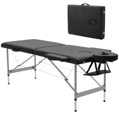 Produktbild von Massageliege klappbar, inkl. Gesichtsöffnung, Armlehnen, Handablagen, Massageliege mobil, 185 cm x 70 cm x 82 cm