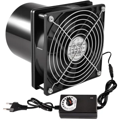 Image de Ventilateur de gaine Extracteur d'air - 100 mm - Régulateur de vitesse - Ventilateur en ligne - Pour salle de bain et cuisine