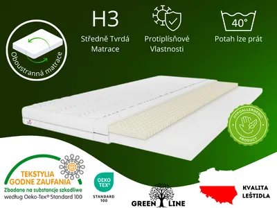 Obrázek produktu pro Matracový topper TOP5, latexový topper o rozměrech: 140x200x5, včetně potahu. Potah, barva topperu matrace: bílá, středně tvrdý: H3