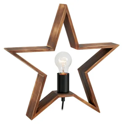 Produktbild von Tischlampe Stern Estrella 230 V gebranntes Holz 40,5 x 13,8 cm braun