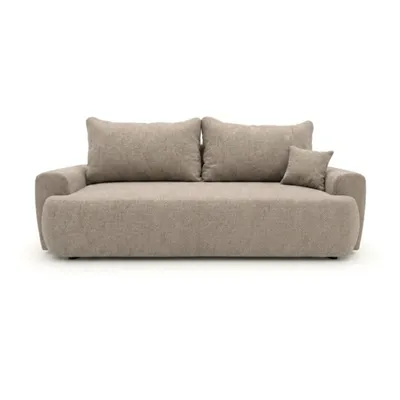 Produktbild von Schlafsofa ODEA 3-Sitzer mit Bettkasten, Sofa Couch mit Schlaffunktion, DL-Funktion, Design Sofa, Easy Clean, Couch für Wohnzimmer Dunkelbeige