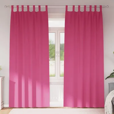 Image de Rideaux occultants avec anneaux 2 pcs Rose vif 260 x 140 cm