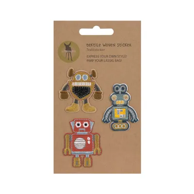 Produktbild von Lässig Textil-Sticker (3 Stk) - Schul Set Unique, Stick on Robots