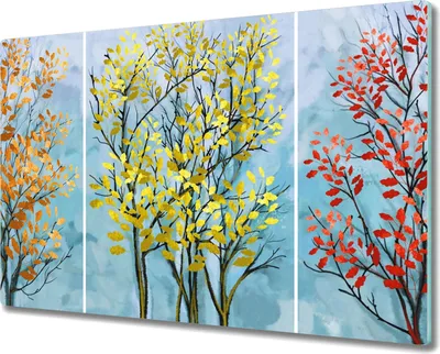 Produktbild von Coloray Schneidebrett Herdabdeckplatte 80x52 cm Kochplattenabdeckung Hackbrett Küchenbrett - Baum Blätter Zweige