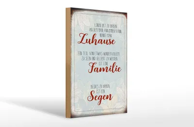 Produktbild von Holzschild Spruch 20x30cm Zuhause Familie Segen Schild
