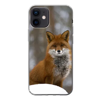 Produktbild von MuchoWow® Handyhülle Schutzhülle Hülle für iPhone 12 Fuchs - Wald - Rot Silikon Softcase Handy Hülle - Schutzhülle