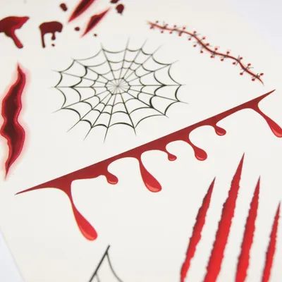 Obrázek produktu pro Dočasná tetování – halloweenská plátna a jizvy