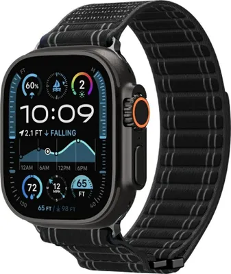 Zdjęcie produktu dla Spigen WBF0, Band, Smartwatch, Czarny, Apple, Apple Watch (44/45mm), Apple Watch 10/11 (46mm), Apple Watch Ultra (49mm), Nylon