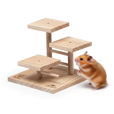 Immagine prodotto di Giochi in legno per criceti Ferplast, ideali per arrampicarsi, adatti anche per gerbilli e altri piccoli animali. Giochi per criceti