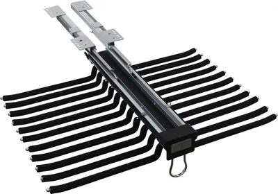 Image de Support à pantalons extensible - Organisateur d'armoire - 22 barres - Capacité de charge 15 kg - Acier inoxydable - Rail de guidage silencieux - Montage suspendu - Noir