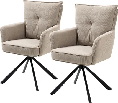 Produktbild von home24 Armlehnenstuhl - 2er-Set - Drehbar - Cord