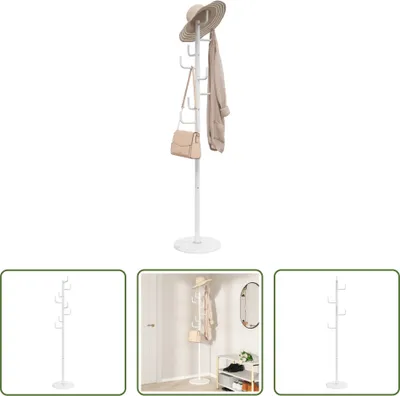 Zdjęcie produktu dla The Living Store Wieszak na płaszcze biały 183 cm Żelazo malowane proszkowo