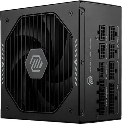 Produktbild von MSI MAG A1000GLS PCIE5, 1000 W, 100 - 240 V, 2200 W, 47 - 63 Hz, Aktiv, 100 W