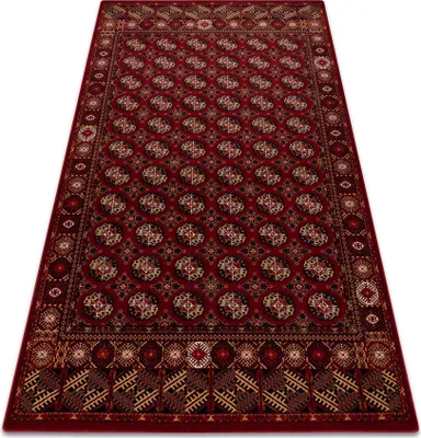 Zdjęcie produktu dla Dywan wełniany OMEGA BUCHARA ramka, koła rubin czerwony 170x235 cm