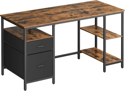 Produktbild von Schreibtisch 140cm Ablagen vintagebraun Holz