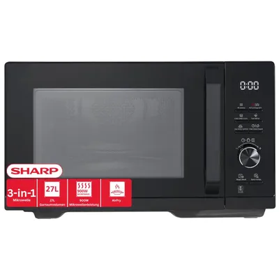 Produktbild von Sharp RCA271TB 5-in-1 Airfry-Mikrowelle 900W, Grill 1000 W, Heißluft & AirFry-Funktion, Konvektion 2100W, 27 L, 28 Autom.pr., Gewicht und zeitgesteuer
