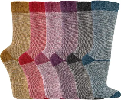 Produktbild von 2 Paar Socken mit Merino und Alpaka Wolle für Damen und Herren Ringel bunt Gr. 39/42 rosa