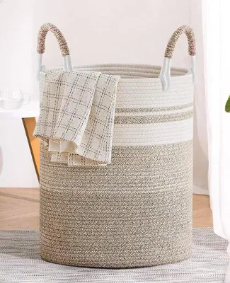 Zdjęcie produktu dla Pleciony kosz na pranie 50 l, dwukolorowy, 37 x 47 cm, do sypialni, do łazienki
