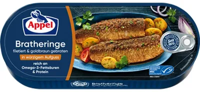Obrázek produktu pro Smažené filety ze sleďů Appel smažené dozlatova v pikantním nálevu 325g