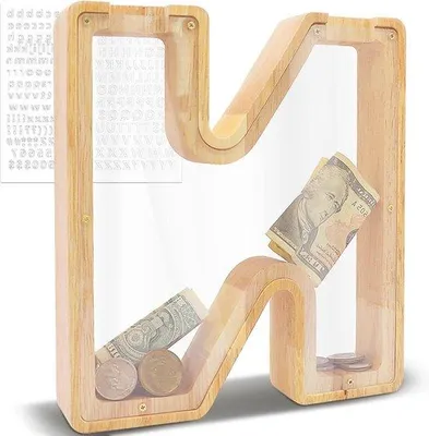 Produktbild von Sparbox Holz durchsichtig 23cm groß für Kinder