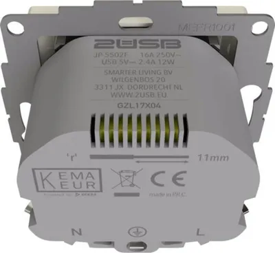 Image de 2USB inChargePRO Prise USB AA 12 W 2,4 A Blanc brillant