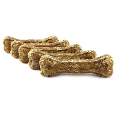 Produktbild von DOGBOSS 100% Natur Kauknochen mit Lamm, 5er Set - 10 cm, speziell für kleine Hunde (2-10kg)