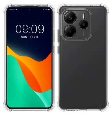 Produktbild von kwmobile Hülle kompatibel mit Xiaomi Redmi Note 14 5G (Nicht für 4G) - TPU Silikon Case - Ecken Schutz - Schutzhülle Cover Transparent