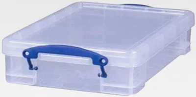 Produktbild von 4 x Really Useful Aufbewahrungsboxen 4 Liter transparent aus Kunststoff mit Deckel Box Robust