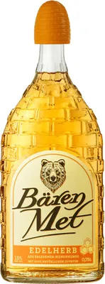 A bottle of Bären Met honey specialty liqueur.
