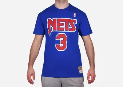Produktbild von Hemd Mitchell & Ness & Name&Nummer T-Shirt New Jersey Nets – Drazen Petrovic BNN3CW19045NJNROYA92DPE