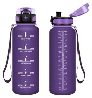 Immagine prodotto di Omgoods - Bottiglia per bevande da 1500 ml, senza BPA, con cannuccia