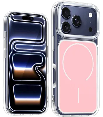 Produktbild von Magnetische Hülle für iPhone 17 Pro, Dünn Klare Stoßfest Handyhülle, Kompatibel mit MagSafe Pink